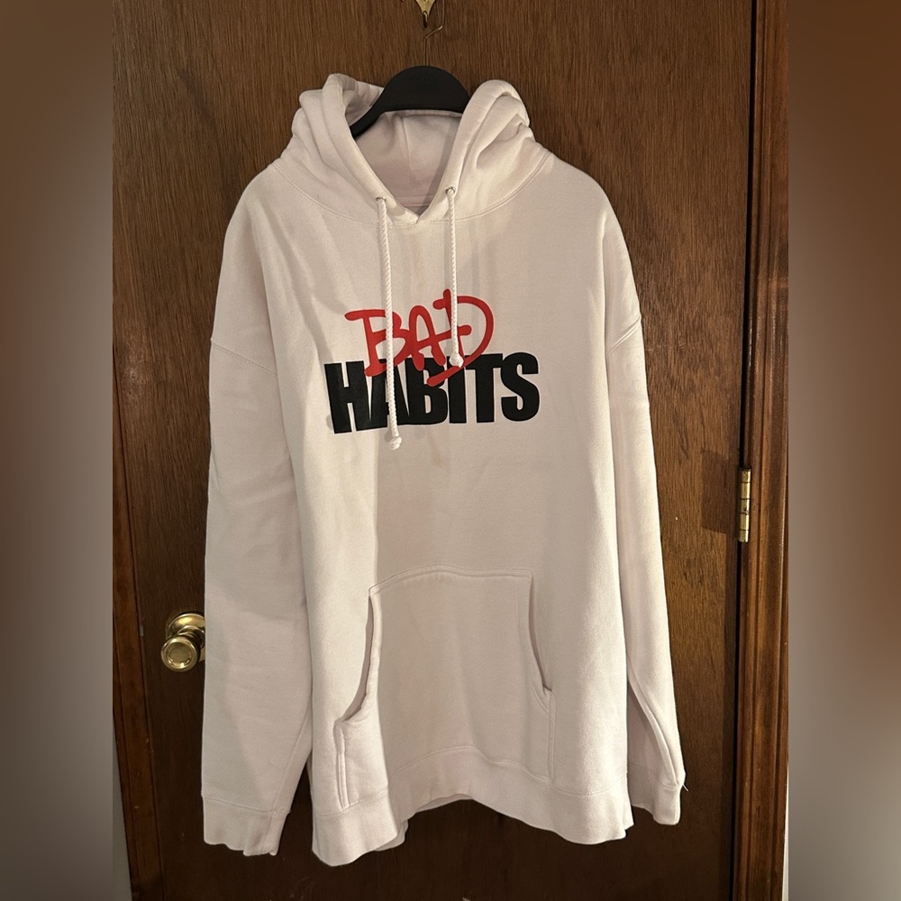 NAV White, red and black Bad Habits Hoodie